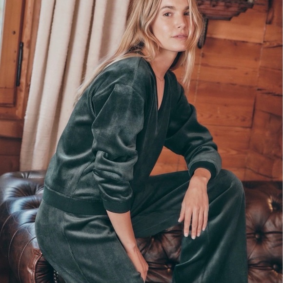 Marine Layer Tops - Marine Layer Cord Velour V-Neck Sweatshirt